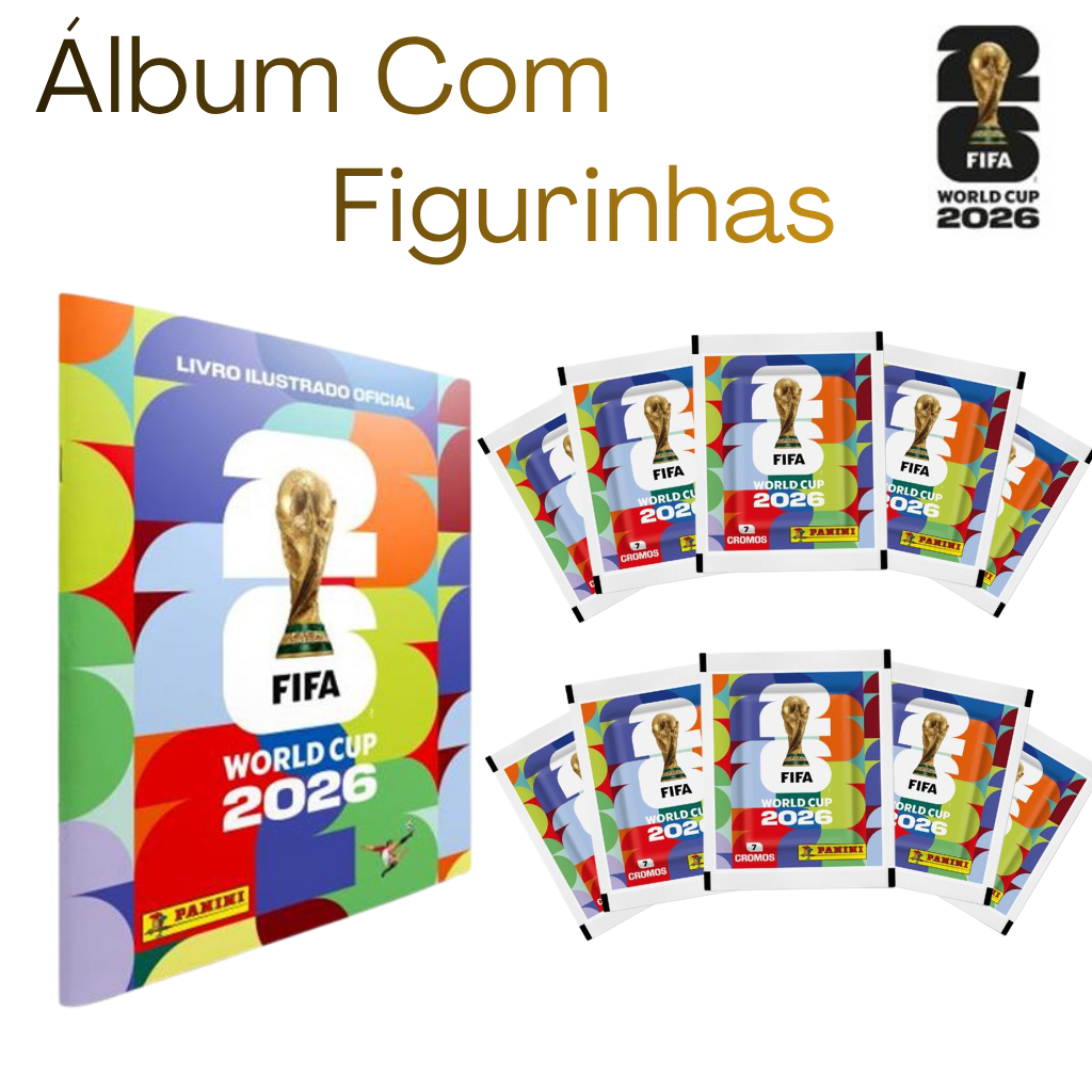Álbum de Figurinhas + Pacotinhos Figurinhas Capa Mole Copa Do Mundo 2026 Fifa Panini