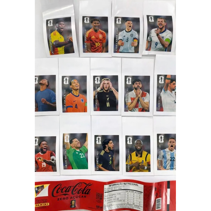 Figurinhas da Copa do mundo Coca-Cola 2026 - Kit Completo 14 Figurinhas