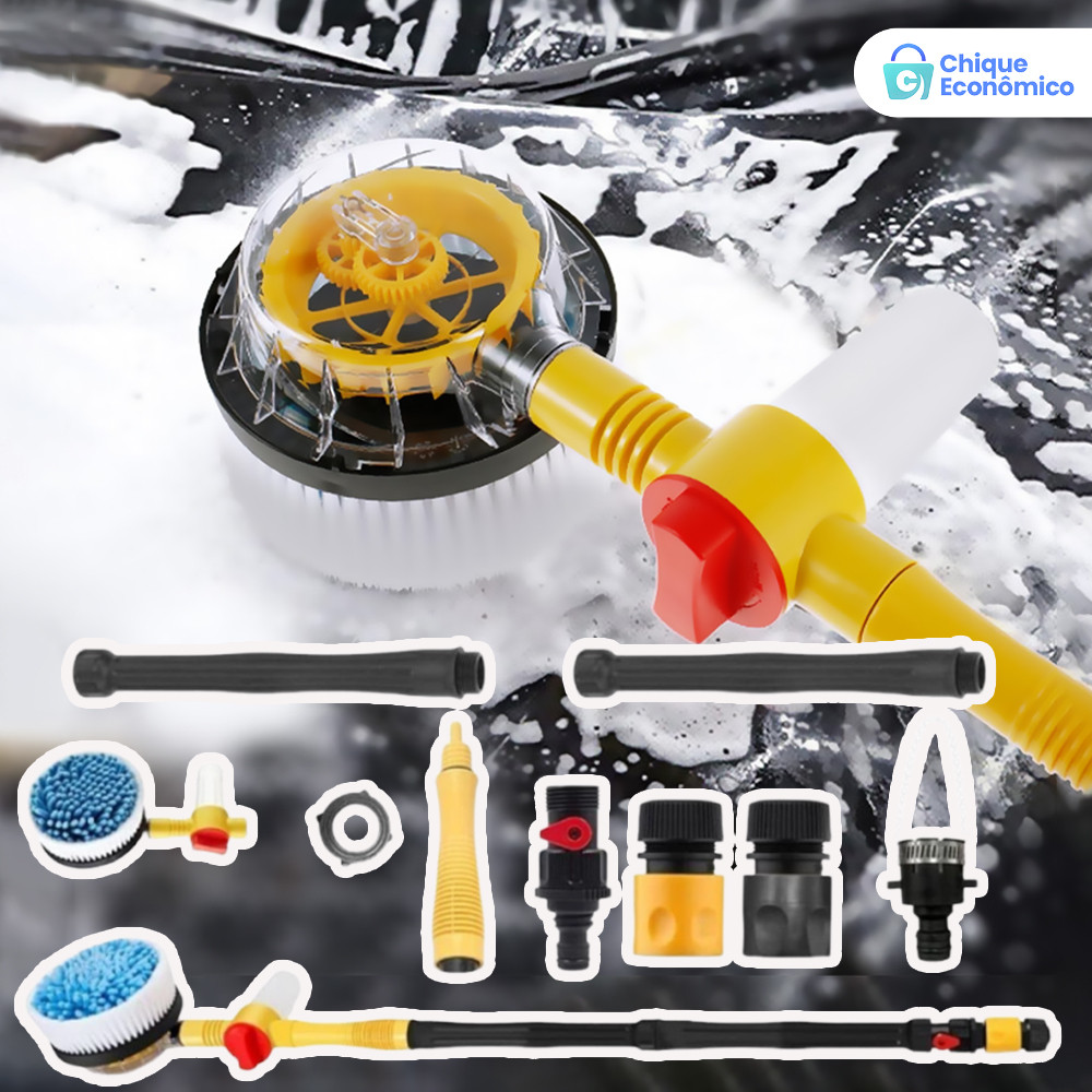 Escova Rotativa y Pistola a Alta Presión para Lavado Automotriz – Set Completo