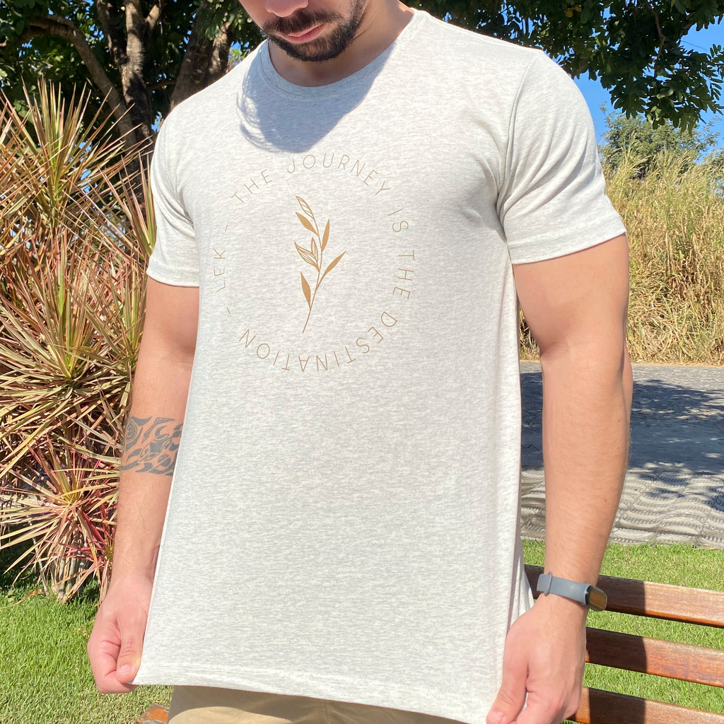 Camiseta Masculina Estampada em Algodão Premium - Blusa para Homem - Camisa com Estampa Journey