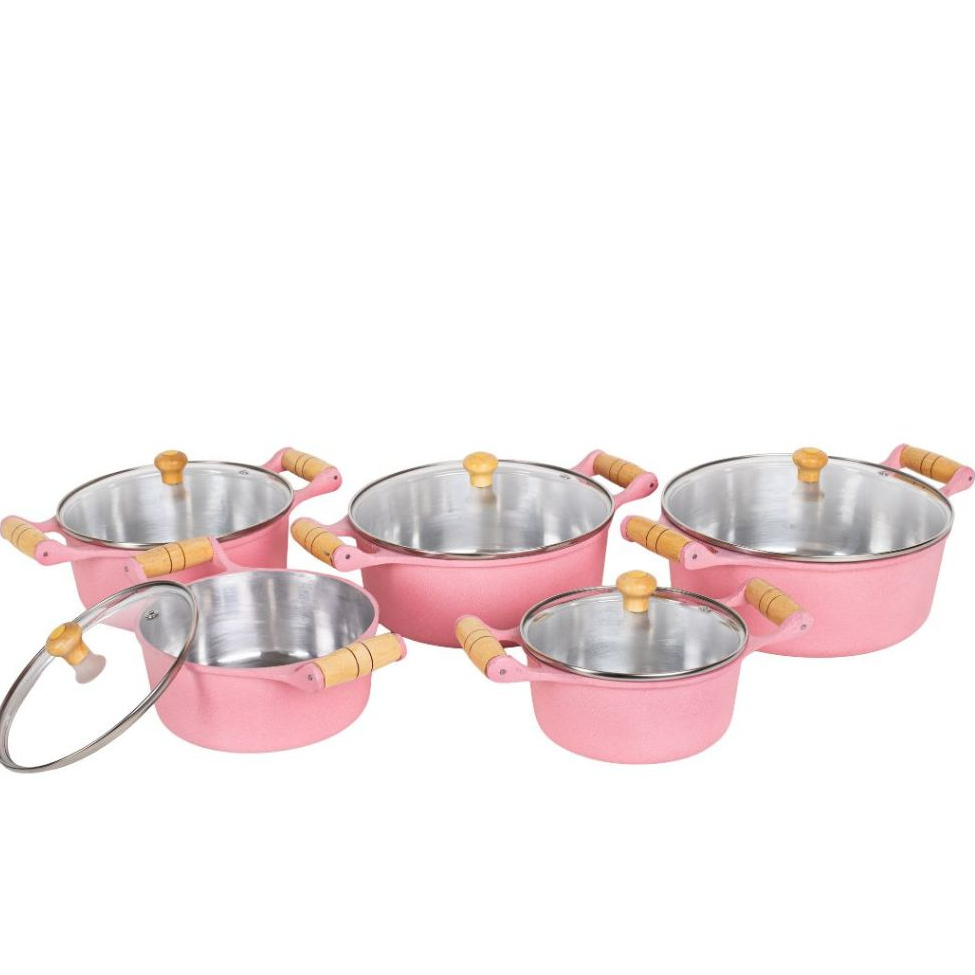 Jogo Panelas Rosa Aluminio Batido Grosso Tampa De vidro (Vendidos Separados e kits De ate 5 Panelas Cozinha Rosa