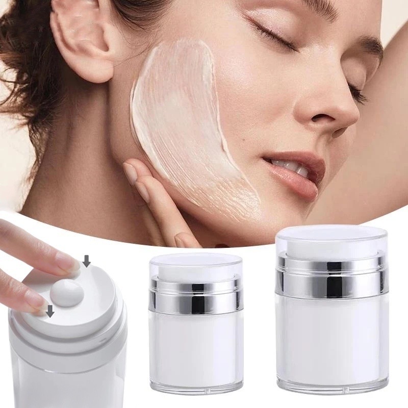 1/4 Peças Frasco De Creme Gel Acrílico Pump Vazio 30ml Pressao Válvula Pote Unha Airless