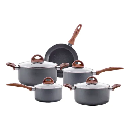 Jogo De Panelas Brinox Antiaderente Ceramic Indução 5 Peças Preto