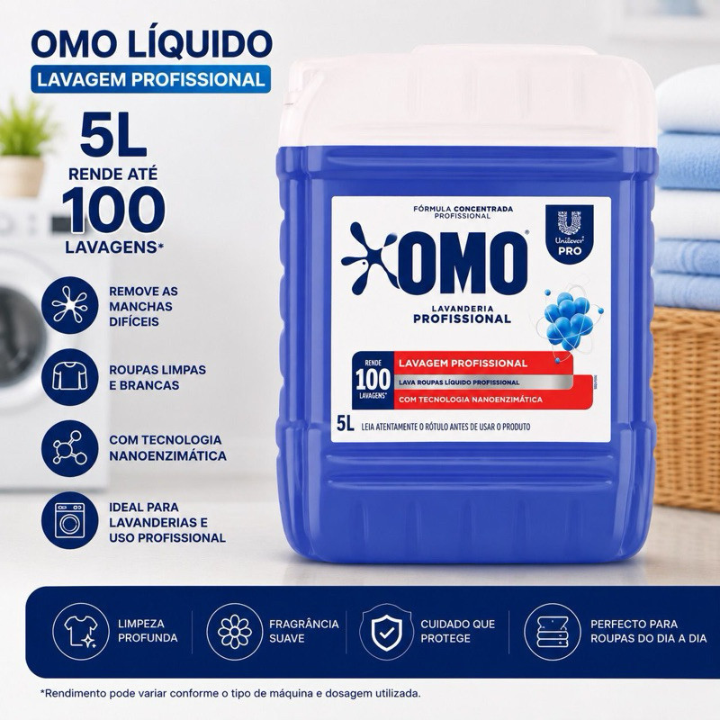 Sabão Liquido 0M0 Pro Lavanderia Profissional