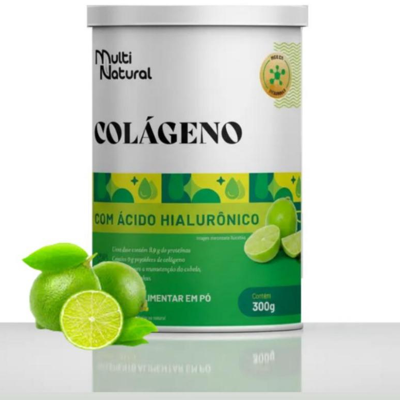 COLÁGENO COM ÁCIDO HIALURÔNICO LIMÃO 300g