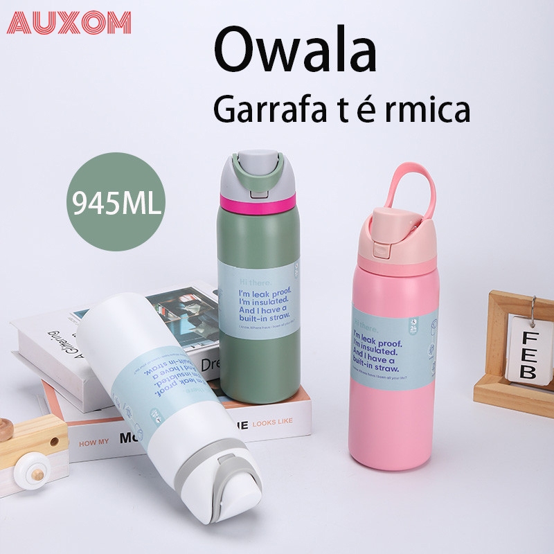 Garrafa Térmica Owala 32 Oz para Atividades ao Ar Livre e Esportes, Design Durável e Prático para Condicionamento Físico