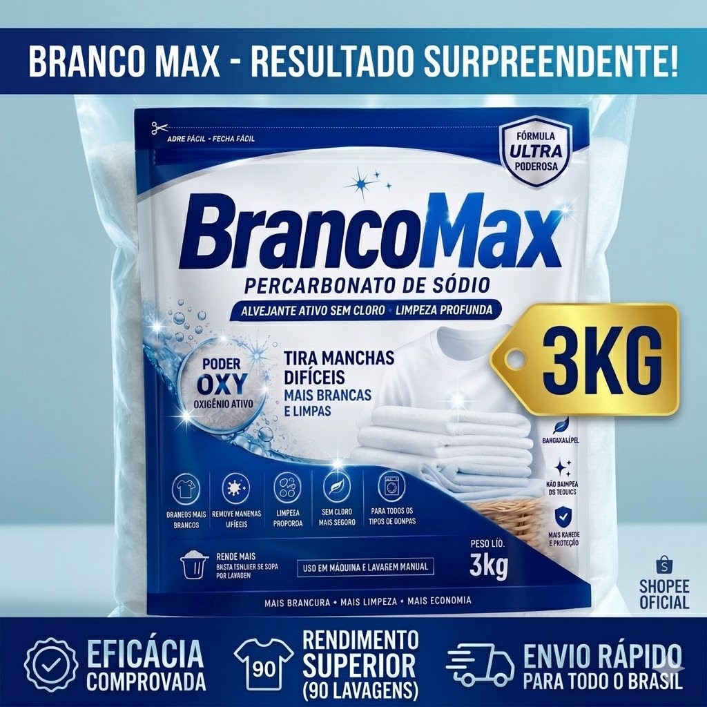 Percarbonato de Sódio 3Kg Tira Mancha Sem Cloro