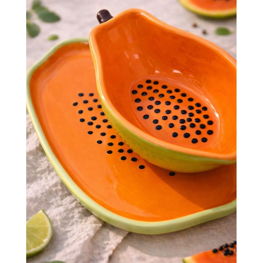 Bowl e Prato Frutas Cerâmica