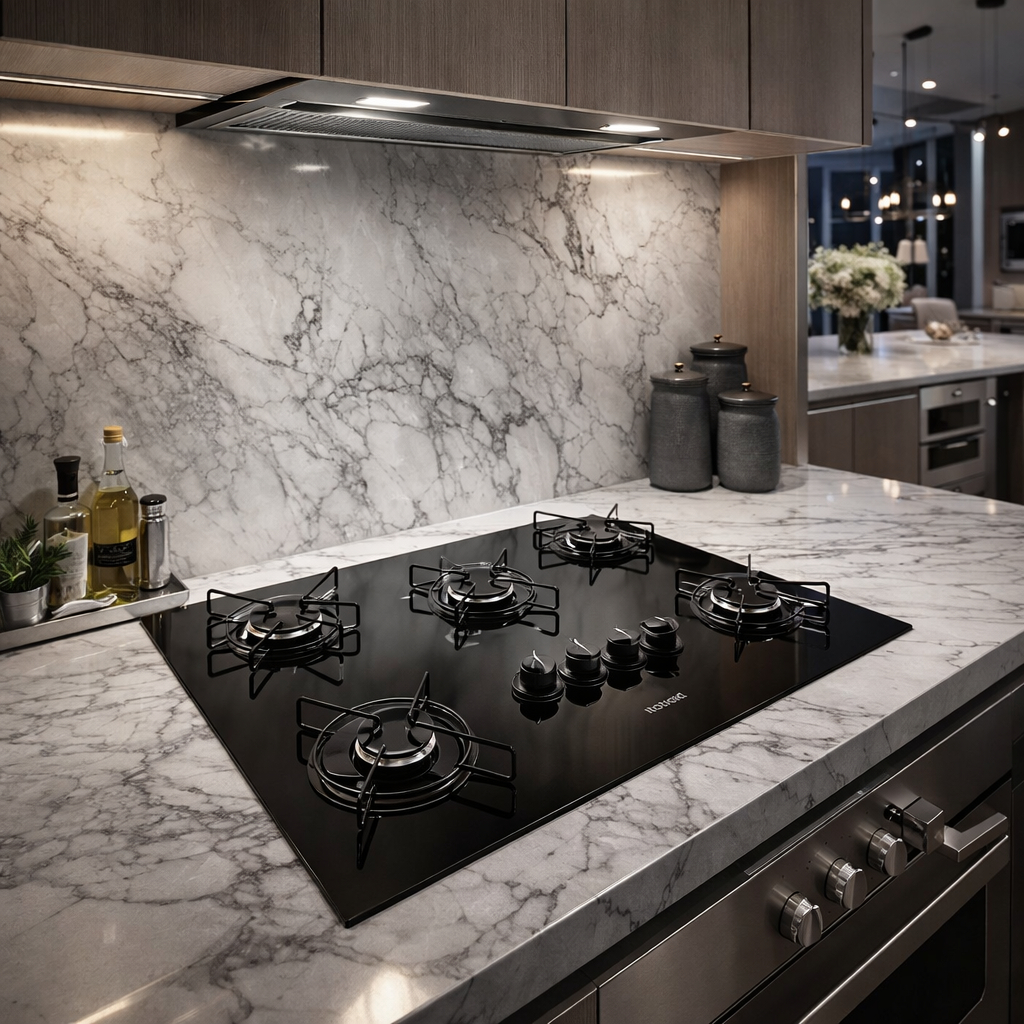 Cooktop Itatiaia Essencial 5 Bocas Preto Mesa de Vidro Temperado Acendimento Automático