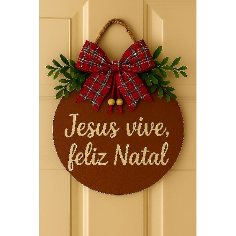 Guirlanda de Natal Jesus Vive Feliz Natal