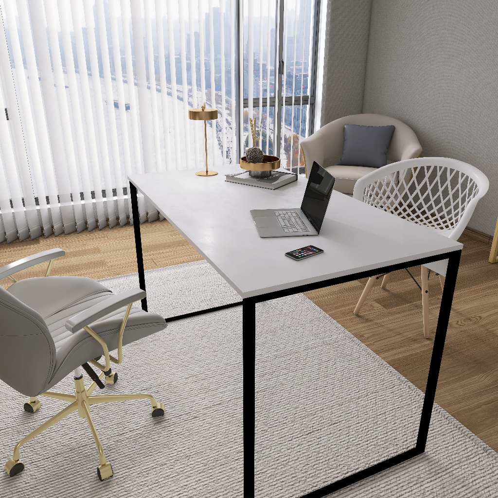 Escrivaninha Industrial Escritorio Home office 90  x 60 Cm Mesa Notebook Computador Ferro