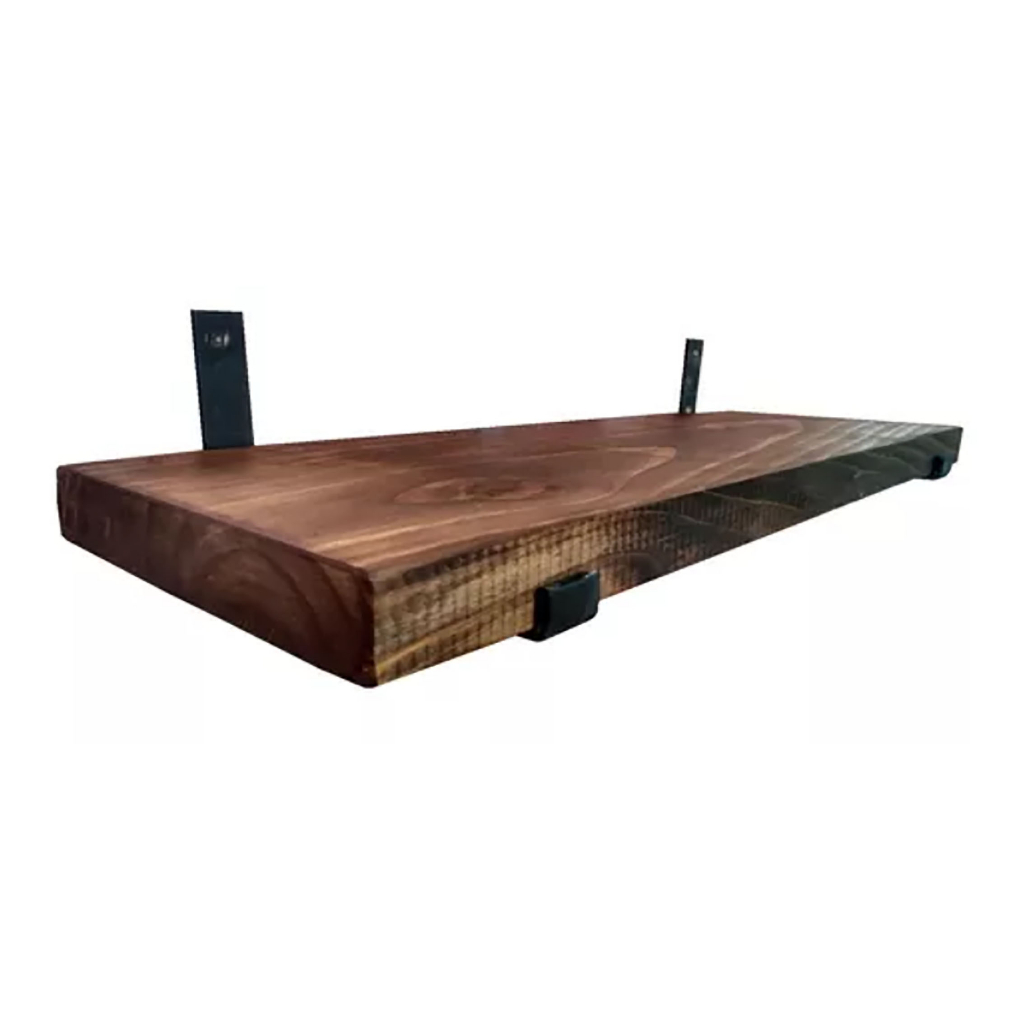 prateleira industrial madeira grossa maciça mão francesa 29 cm profundidade