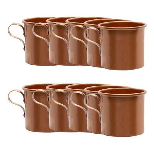 10 Canecas Moscow Mule alumínio na cor Cobre Linha Premium 350ml