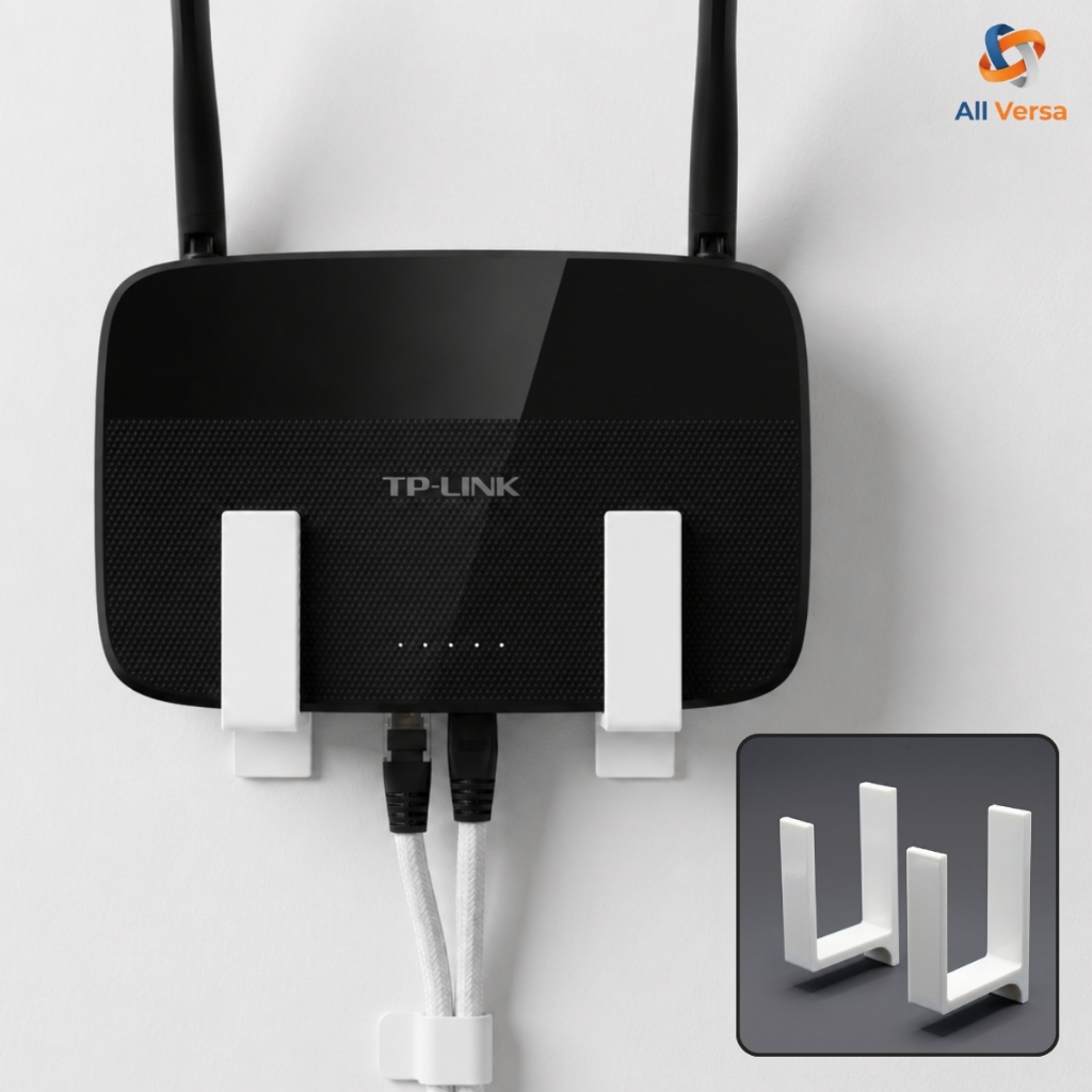 Suporte Roteador Parede Sem Furo Fita Adesiva Organizador WiFi Universal